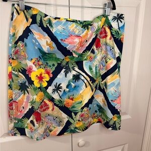 Talbots Colorful Tropical Print Swim Sarong